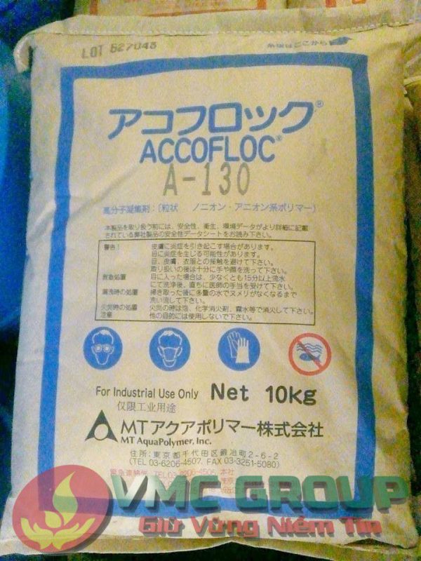 ACCOFLOC A130 - 10KG/BAO, xuất xứ Nhật Bản.